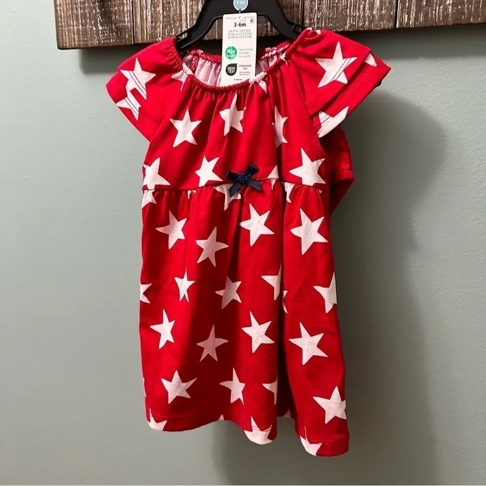Carter’s Child Of Mine 2 piece Patriotic outfit dress bloomers 3-6 months